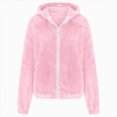 thumbnail image 6 of Staki Girls Fuzzy Sherpa Coat Full Zip Hoodie Fleece Jacket with Pockets Fall Winter Outwear 5-14Y(Purple,13-14 Years), 6 of 6