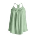 thumbnail image 2 of ThreadVibe Women's Basic Scoop Neck Tank Tops With Built in Bras Casual Summer Tank Tops,Pleated Front Loose‑Fit Flowy Summer Sleeveless Shirts, 2 of 6