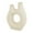 Beige Rounded Solid Abstract Asymmetrical 9" x 3" x 12", variant on DecMode 14" Abstract Rounded Beige Paper Mache Vase with Double Openings
