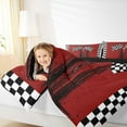 thumbnail image 4 of Feelyou Modern Racing Car Boys Bedding Comforter Set, Buffalo Checkered Flag Twin Comforter Sets, Extreme Sports Reversible Bedding Set, Breathable Home Decor, 2-Piece, 4 of 8