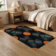 thumbnail image 2 of ODIKA 5'x7' Washable Area Rug Record Music Vinyl Disc Turntable Inspired Round Decorative Shaped for Guest Room, Lounge, Apartment, Non-Slip Low Profile, Stain Resistant, 2 of 7