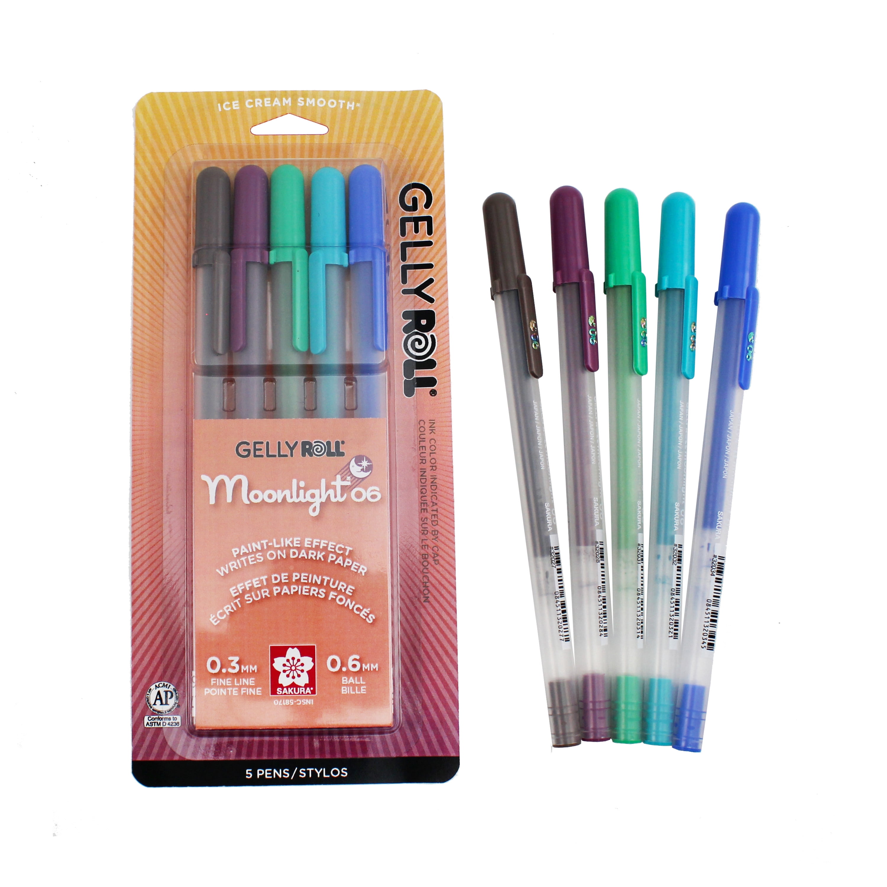 Sakura Gelly Roll Moonlight Pen Set, Fine, 5-Colors, Twilight