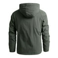 thumbnail image 3 of Frontwalk Men Jacket Waterproof Rain Coat Quick Dry Jacket Coat Outdoor Autumn Winter Hooded Windbreaker Size M-5XL Army Green 4XL, 3 of 4