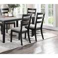 thumbnail image 4 of Rustic Charcoal Wooden Table 7pc Dining Set Dining Room Furniture Ladder back Side Chairs Cushion Seat light 2-Tone Sand Fabric., 4 of 9