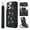 Black, variant on ELEHOLD Crossbody Case for iPhone 16 Pro, Flower Embroidered Wallet Case with Shoulder and Wrist Strap, Stand Feature,Black