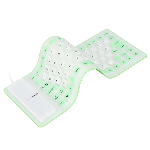 Silicone Keyboard, Fully Sealed Design, Silent Soft Comfortable, USB Wired Waterproof Dustproof Silent Keyboard for PC, Acid Proof, Easy to Carry