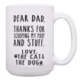 thumbnail image 1 of ThisWear Cat Dog Fathers Day Mug Dear Dad Thanks for Scooping My Poop and Stuff Pet Owner 15oz Mug Cup White, 1 of 4