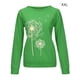 thumbnail image 5 of Camiseta Mujer Manga larga Cuello redondo Tops Poliéster Suéter deportivo Ropa con estampado informal, Verde, S sidaley AP003791-17, 5 of 6