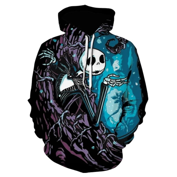 Sudadera con capucha Casa de los Tesoros estampado 3D Jack y Sally para hombre y mujer