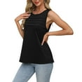 thumbnail image 3 of Women’s U-Neck Sleeveless Tank  Lightweight Pleated Basic Summer Top, 3 of 6