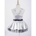 thumbnail image 4 of CHICTRY Girls Shiny Sequins Tutu Dress Skirted Leotard Ballet Dancewear Silver 10, 4 of 7