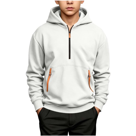 StSilkitty Hooded Sweatshirts for Kids Oversized Half Zip Long Sleeve Hoodies Fall Winter Fashion Warm Pullover Tops with Pockets