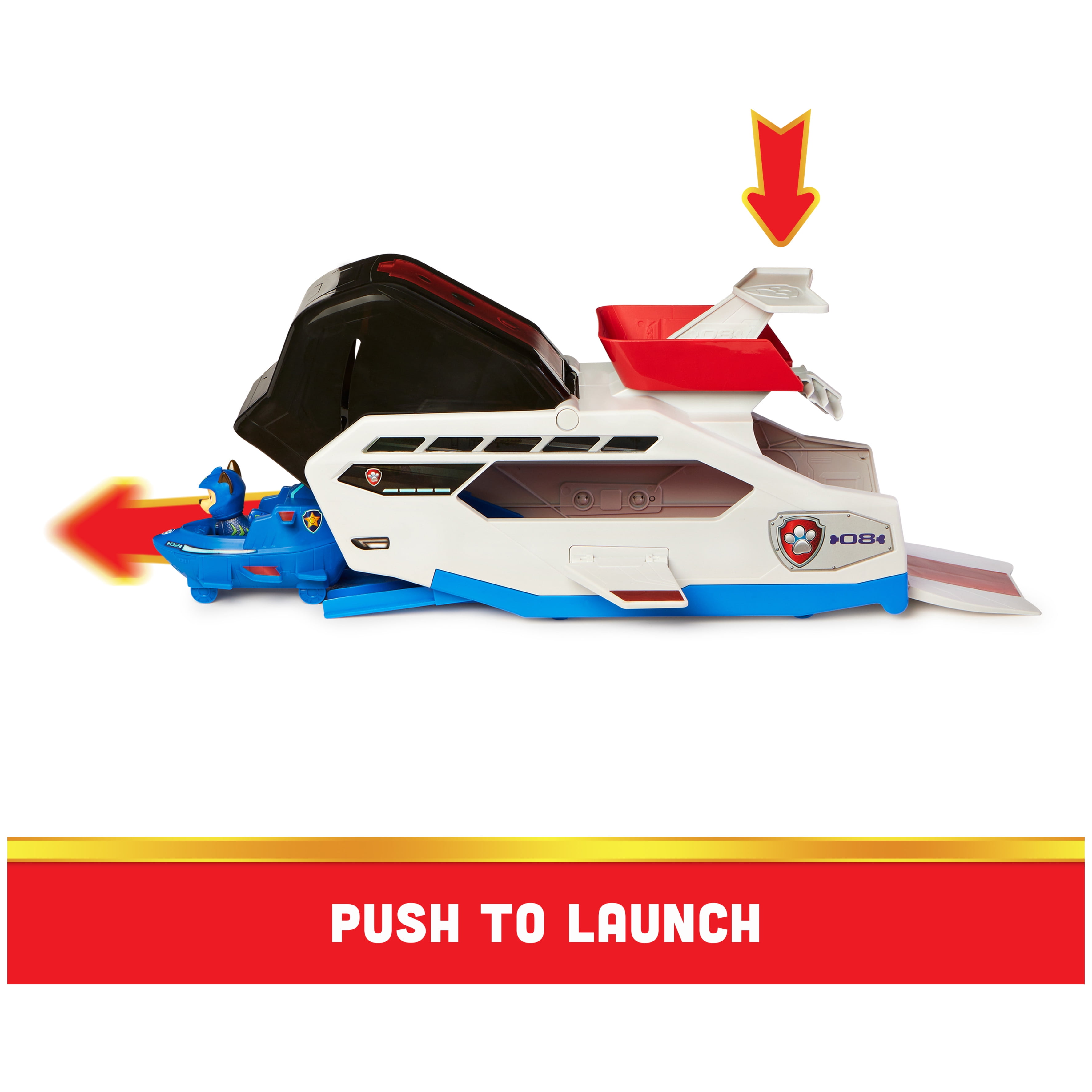 PAW Patrol Aqua Pups Whale Patroller Team Vehicle with Chase Figure and Vehicle Launcher - 2