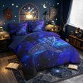 thumbnail image 2 of meiyoeat Space Shark Full Size Bedding Sets for Kids Boys Girls, Dreamy Galaxy Star Animal Full Size Bed in a Bag, Navy, Blue Reversible, 7 Pieces, 2 of 5