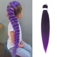thumbnail image 3 of Djunllk Pre Stretched Braiding Hair - Long Braiding Hair Colorfast Lightweight Synthetic Hair for Braiding, Cosplay, DIY Festival & Party Looks, 26 inch, Purple, 3 of 9