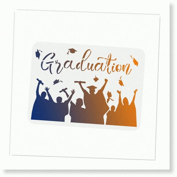Joyful Graduation Template 11.6x8.3 Inch Reusable Graduation Cap DIY and Painting Wall Stencils for Canvas and Wood Graduation Party Decor DIY Crafts
