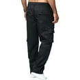 thumbnail image 2 of MLDRA Men's Cargo Pants Trousers Relaxed Fit Work Slacks Straight Leg With Pockets Black, 2 of 7