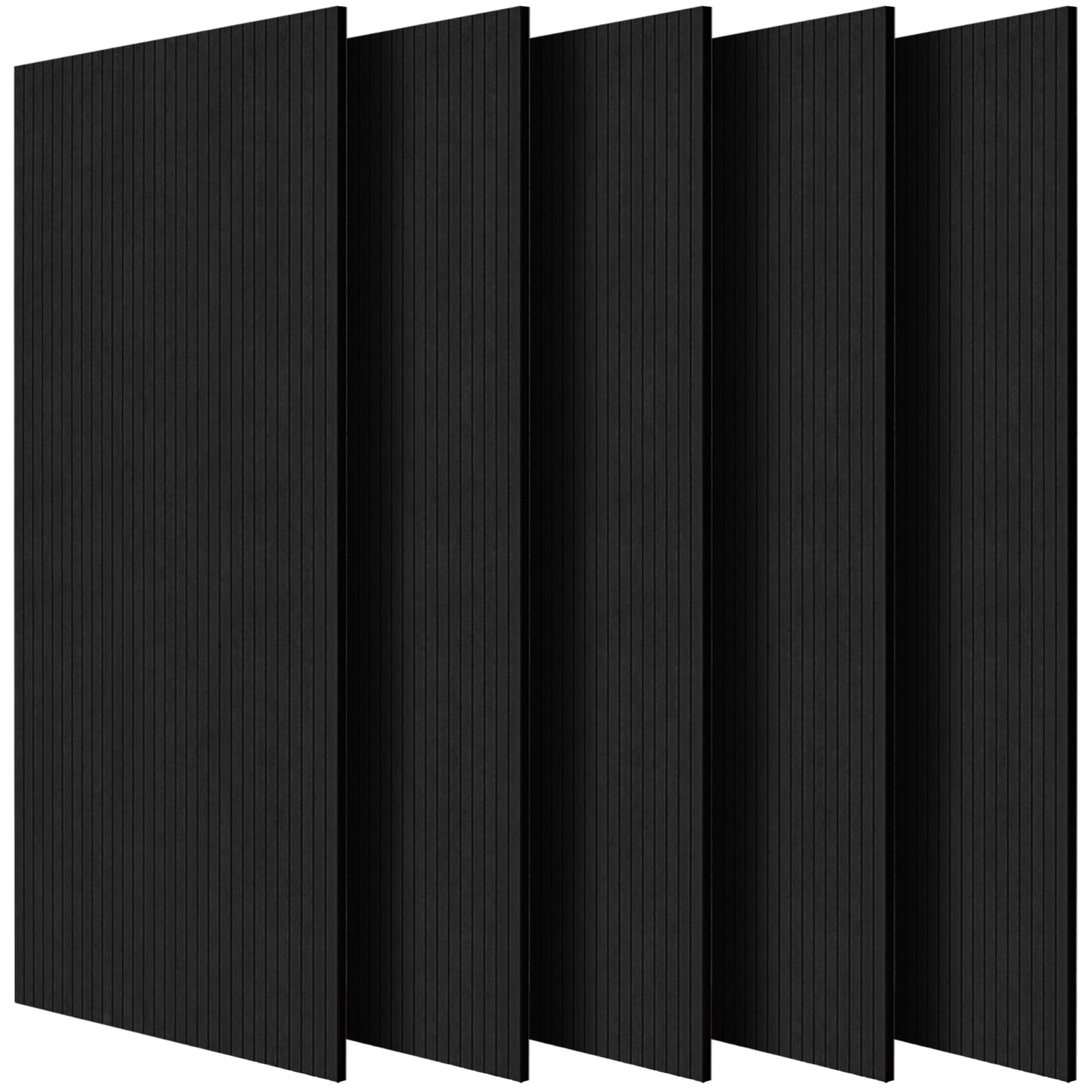VEVOR 5 Pack Acoustic Panels with Self Adhesive, 47.2 x 23.6 x 0.4 inch Sound Proof Foam Panels, Polyester Fiber Soundproof Wall Panels High Density, for Home, Studio, Office, Theater, Black