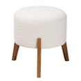 thumbnail image 2 of Baxton Studio Elkie Japandi Cream Boucle Fabric and Walnut Brown Finished Wood Ottoman Footstool, 2 of 8