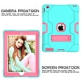 thumbnail image 3 of Dteck Shockproof Case For iPad 2 3 4, Heavy Duty Hybrid Kickstand Back Cover Aqua/Rose, 3 of 5