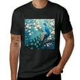 thumbnail image 2 of Wuche  Blue Peacock Flower Elegant Peacock Picture, Designed Shirt, Art Display, T-shirt Lover Gift Casual Breathable Men's, Women's, Boys', Girls', Children's Black, 2 of 4