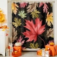 thumbnail image 4 of Autumn Red Maple Leaves Watercolor Shower Curtain for Bathroom, Gold Sketch Leaf Art Waterproof Shower Curtains Washable Quick Dry with Hooks Bathtub Curtains 72x72 IN, 4 of 6