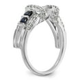 thumbnail image 6 of 14K White Gold Ring Band Wedding Sapphire Round Blue Diamond, Size 5, 6 of 7