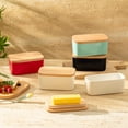 thumbnail image 6 of White Small Porcelain Butter Dish With Lid, Countertop Airtight Butter Keeper, 6 of 6