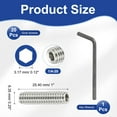 thumbnail image 2 of Uxcell 1/4-20x1" Tornillos de Grub de Socket Hexagonal 20Pcs con Punta de Copa y Llave, 2 of 7