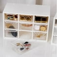 thumbnail image 2 of Bathroom Organizers and Storage, Makeup & Desk Organizer, Small Drawer Organizer for Desk, Desktop Drawer Organizer with 9 Clear Drawers, Plastic Desktop Storage Drawers 7.1" x 3 .9" x 4.7", White, 2 of 8