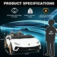 thumbnail image 4 of Lamborghini Huracan 24V Powered Ride on Car 2 Seat, 4WD Electric Cars for Kids with Remote Control, Suspension, LED Light, Music, Bluetooth, Children Ride on Toy for 3-8 Years Boys Girls, White, 4 of 9