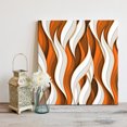 thumbnail image 2 of Wall Art Prints, Burnt Orange White Moire Framed Canvas Prints for Bedroom Living Room Bathroom Office, Modern Abstract Art Gallery Wrap Wall Art Poster for Gifts Home Decor 8"x8", 2 of 9