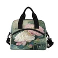 thumbnail image 2 of Insulated Crossbody Lunch Bag 10L Lunch Tote with Adjustable Shoulder Strap for Work Office Picnic Light Pink Lotus, 2 of 6