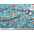 thumbnail image 2 of Soimoi Blue Moss Georgette Fabric Dots & Aster Floral Printed Fabric 1 Yard 42 Inch Wide, 2 of 3