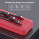 thumbnail image 2 of Batería Portatil Power Bank 20000mAh BLOOSOM 1Hora con 4 Cables Incorporados Rojo, 2 of 4
