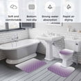 thumbnail image 6 of Abstract Texture Bathroom Rugs Set Classic Purple Gradient Line Non Slip Absorbent Soft Bath Mats 3 Piece Set with Bathroom Rug, U-Shaped Floor Mat, Toilet Seat Cover Large Size, 6 of 9