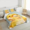 thumbnail image 3 of Manfei Bathing Yellow Duck 3 Pieces Queen Comforter Set for Preppy Children Kids,Cartoon Animal Ultra Soft Bedding Sets,Yellow White Bedding Comforter Set,Super Cozy Room Decor,Reversible, 3 of 8