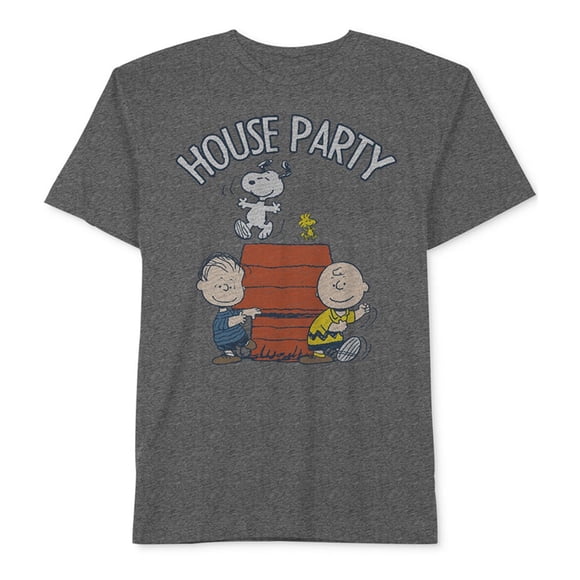Camiseta con gráfico Hybrid House Party para hombre, gris, pequeña