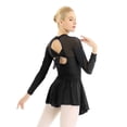 thumbnail image 6 of Zaldita Women's Lyrical Gymnastic Skate Dress Mesh Patchwork Hollow Out Leotard Dresses Black X-Large, 6 of 7