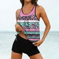thumbnail image 5 of VISALY Women Two Piece Tankini Swimsuit Tankini Modest Swimwear Conservative Bathing Suit Flowy Swim Top with Tummy Control Boy Shorts Tummy Control Bathing Suit with Boyshort Bottoms Pink S, 5 of 7