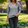thumbnail image 4 of Sweater Tops for Women Casual Loose Knit Pullover Long Sleeve Round Neck Solid Color Fall Winter Soft Sweater Tops, 4 of 5
