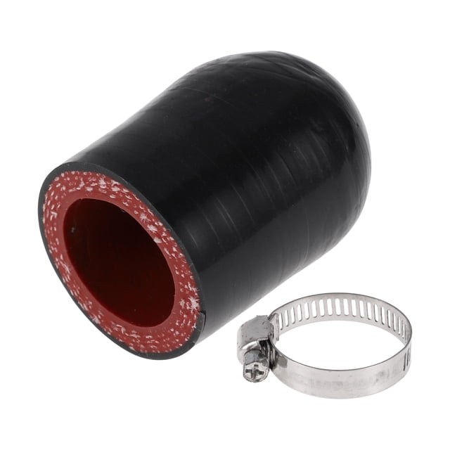 Tapón de extremo de manguera de goma de silicona de 7/8" 22mm ID 4 capas de poliéster para válvula de derivación de turbo refrigerante 30mm negro por fuera y rojo por dentro