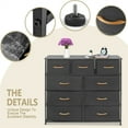 thumbnail image 2 of Bigroof 9 Drawer Dresser, Organizer for Bedroom Hallway Closet Office, Wood Top, Black, 2 of 6