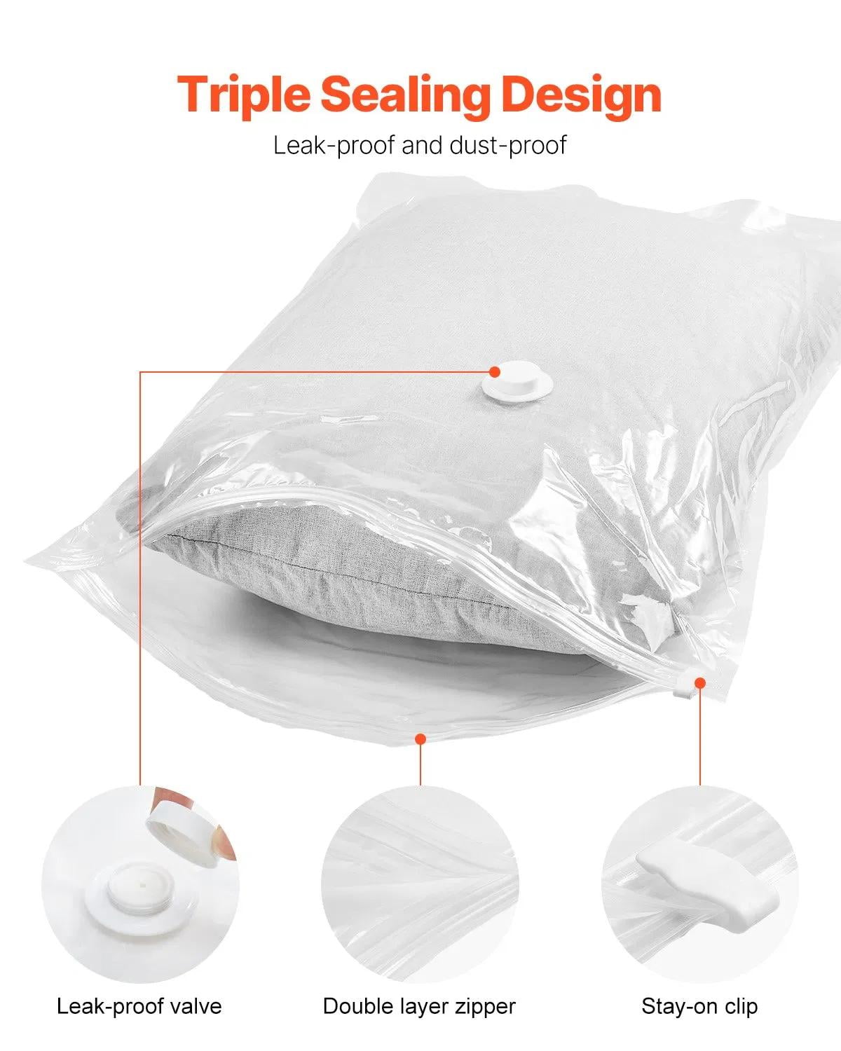 Vacuum Storage Bags, 15 Pack Space Saver Seal Bag Compression Airtight Zipper Space Bags with Electric Pump, for Cloth, Bedding, Blanket, Pillow, Travel