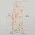 thumbnail image 2 of LEDREM 81.1-Inch Multi-Level Cat Tree with 13 Scratching Posts, 2 Perches & Hammock - Large Cat Tower for Indoor Cats, Light Grey, 2 of 6