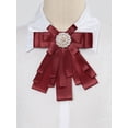 thumbnail image 4 of INSPIRE CHIC Broche de cinta para mujer, lazo, corbata, broches para bodas y fiestas, rojo, 4 of 4