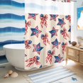 thumbnail image 5 of No Hook Shower Curtain, American Flag Shower Curtains for Bathroom with See Through Top Window, 250 Anniversary Freedom Veteran Day Ribbon Waterproof & Washable Bath Curtain Extra Long 72"x96", 5 of 9