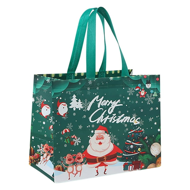 Cesta de Navidad Bolsas Reutilizables Tote Bolsas de Terciopelo Navideñas Bolsas de Compras de Año Nuevo Regalos Sorpresa Envoltorios de Navidad Materiales Ecológicos Para Fiesta de Navidad,