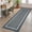 Black Gray, variant on HIWEAVER Green 2' x 6' Washable Bordered Runner for Kitchen Geometric Indoor Throw Carpet Modern Non-Slip Foldable Doormat for Hallway Farmhouse Dorm Home Decor