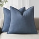 thumbnail image 1 of Pack de 2 fundas de almohada Foindtower de lino, 45 x 45 cm, color azul oscuro, 1 of 7